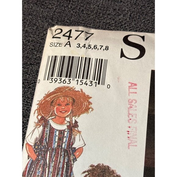 Vintage Style 2477 Sewing Pattern for Kids Casual Outfits - Sizes 3 4 6 7 8 uncu - Picture 2 of 5